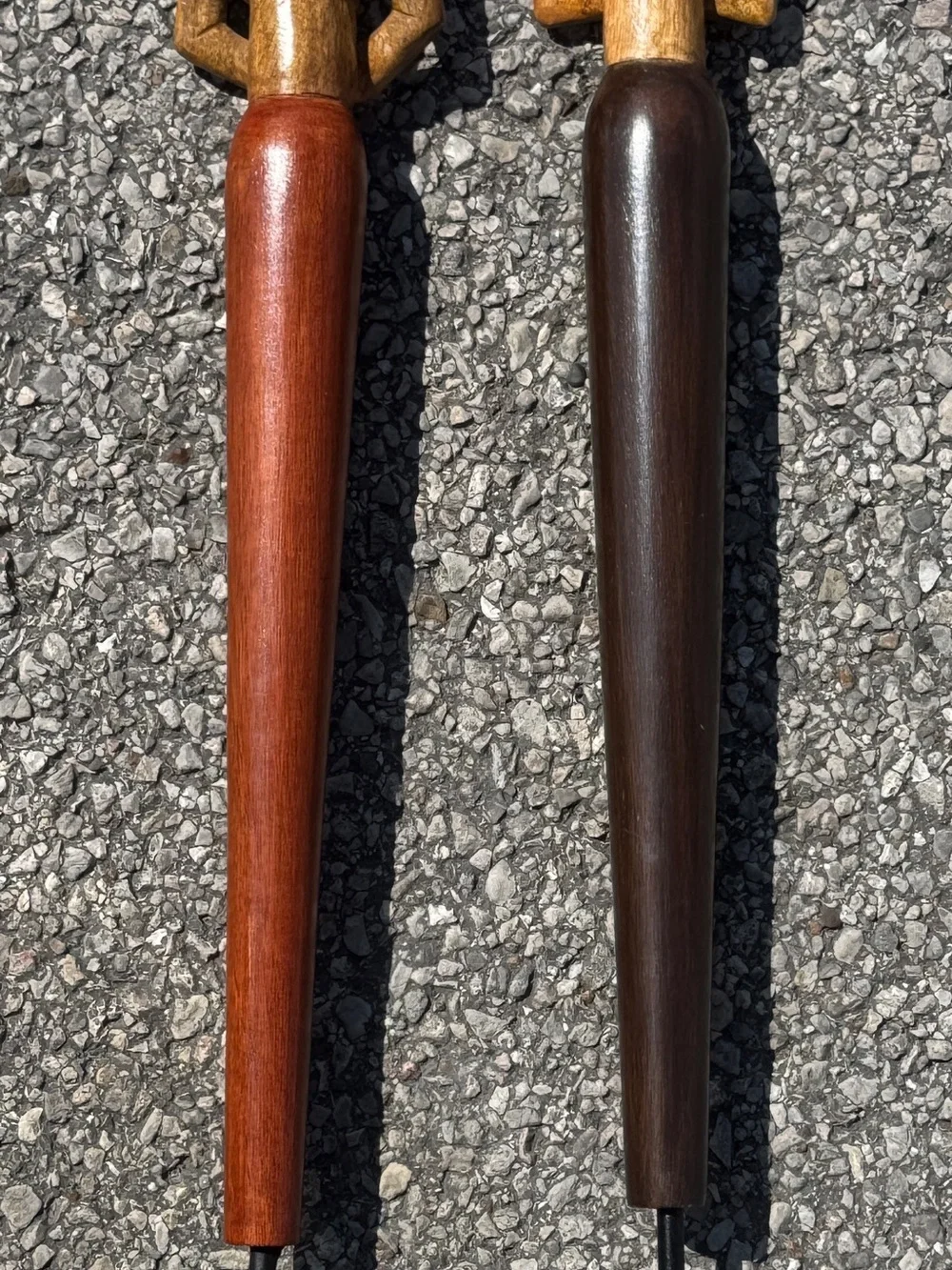 Vintage MCM Handcrafted Wooden Female Home Accent Pair 27” Each